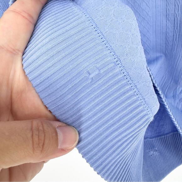 Lululemon Rest Less Mock Neck Long Sleeve Textured Pullover In Hydrangea Blue L - Picture 11 of 12